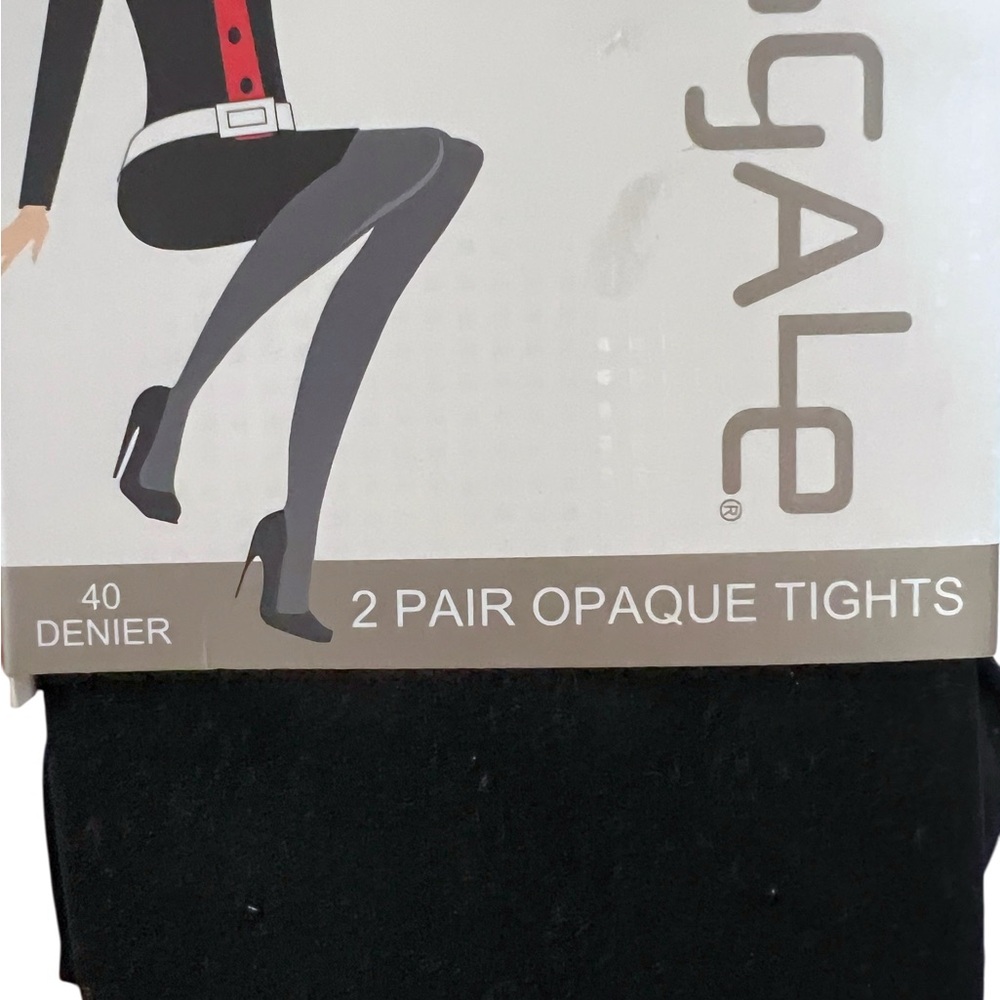 Legale Opaque Black Tights 2 Pack Size L/XL NWT - Picture 2 of 6